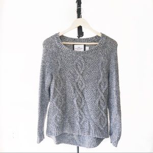 Grey Cable Knit Sweater